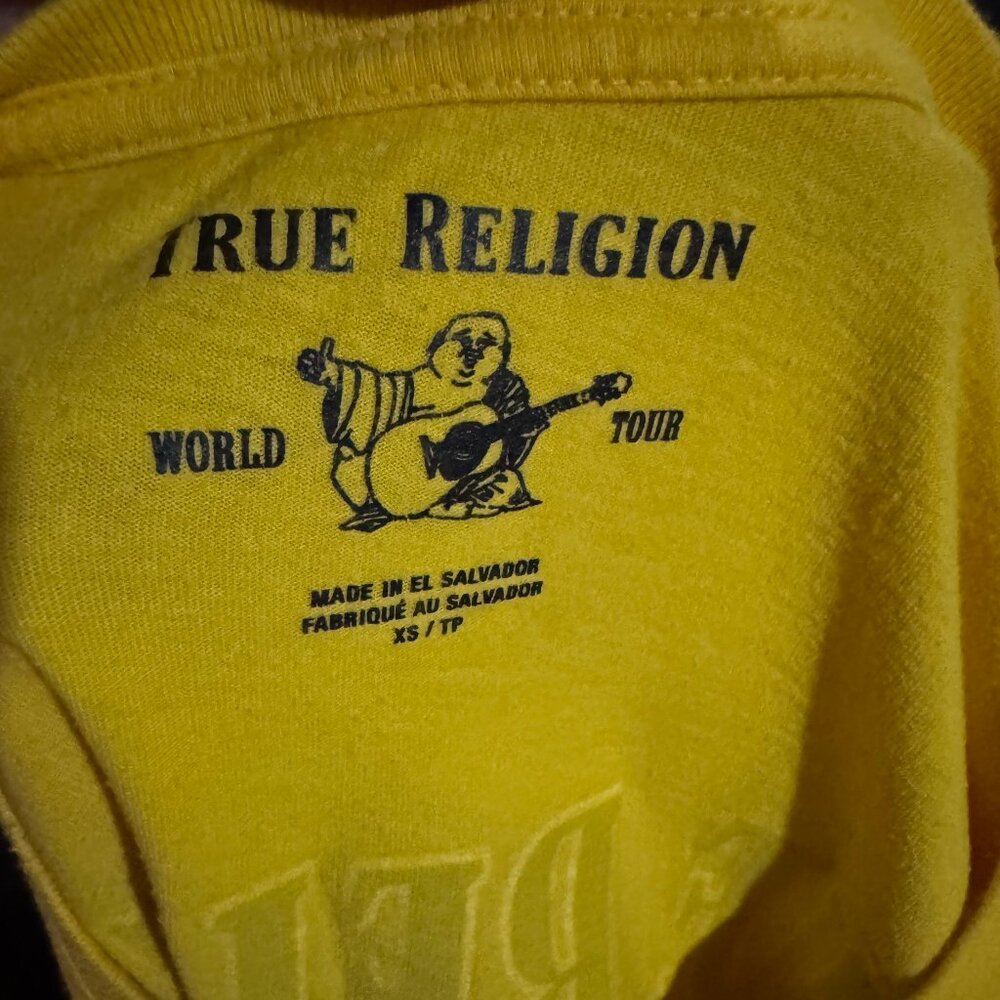 True Religion Buddha Logo Graphic T-Shirt - Yellow (XS) Unisex - Picture 5 of 5